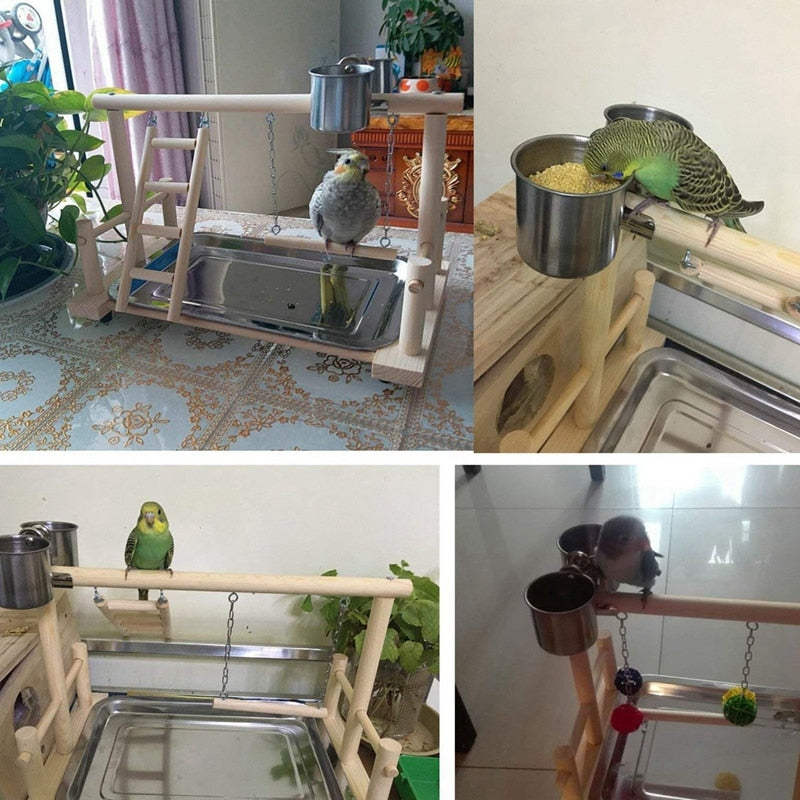 Wooden Cockatiel Stand